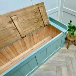 Shoe Storage Bench Or Window Seat, 4Ft V Groove, Painted Colour Of Your Choice, Custom Sizes Possible - thumbnail 4