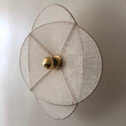 Off-White Linen Veil Wall Lamp, Fixed Version, Flora Flower, French Manufacture - thumbnail 2