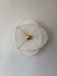 Flora Fixed Wall Sconce in Off-White Linen Voile, Made France. Made