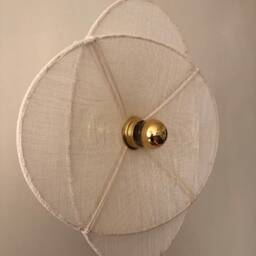Off-White Linen Veil Wall Lamp, Fixed Version, Flora Flower, French Manufacture - thumbnail 3