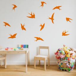 12x Flock Of Birds Wall Sticker - Vinyl Flying Decal Art Decor Peel & Stick Mural Stickers Silhouettes Decoration Bird Decals - thumbnail 2