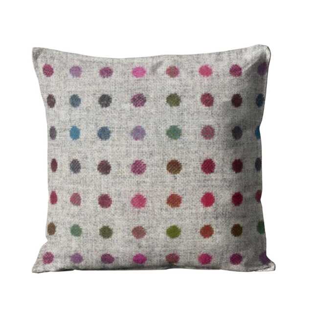 Abraham Moon Multispot, Silver, 100% Pure Wool Double - Sided Cushion Cover, Throw Pillow Homeware Decor - image 1
