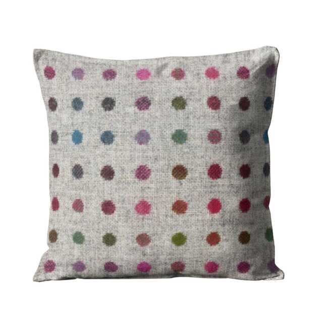 Abraham Moon Multispot, Silver, 100% Pure Wool Double - Sided Cushion Cover, Throw Pillow Homeware Decor - image 1