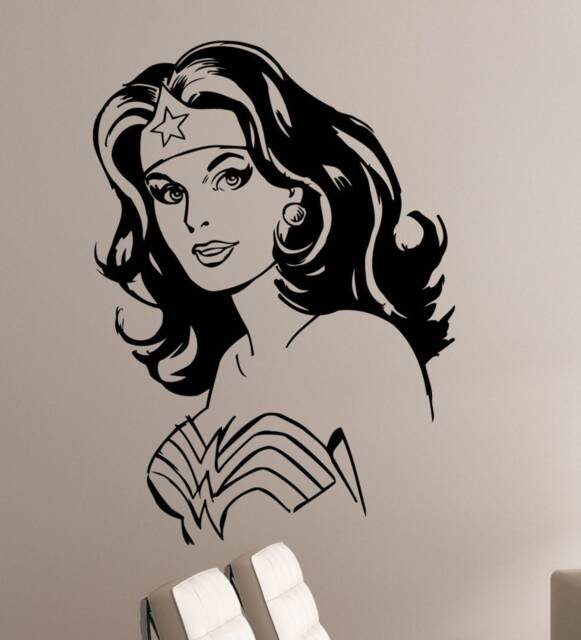 Superhero Woman Wall Decal Vinyl Sticker Comics Girl Art Decorations For Home Housewares Living Kids Room Bedroom Decor Wmv4 - image 1