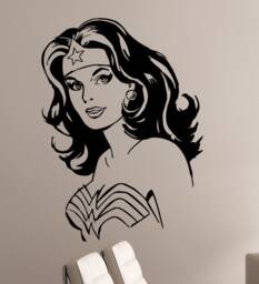 Superhero Woman Wall Decal Vinyl Sticker Comics Girl Art Decorations For Home Housewares Living Kids Room Bedroom Decor Wmv4 - thumbnail 1