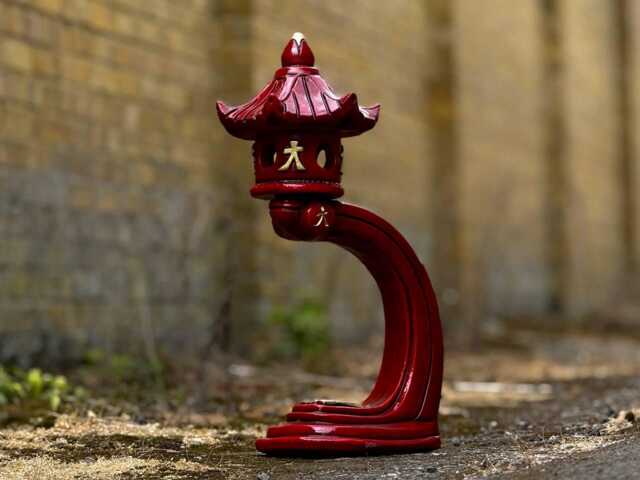 Fantasy Large Red Pagoda Statue Concrete Lantern Sculpture Outdoor Japanese Decoration Pagoda Lover Gift Zen Garden Ornament Gift - image 1