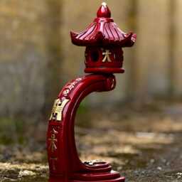 Fantasy Large Red Pagoda Statue Concrete Lantern Sculpture Outdoor Japanese Decoration Pagoda Lover Gift Zen Garden Ornament Gift - thumbnail 4