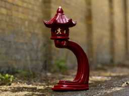 Fantasy Large Red Pagoda Statue Concrete Lantern Sculpture Outdoor Japanese Decoration Pagoda Lover Gift Zen Garden Ornament Gift