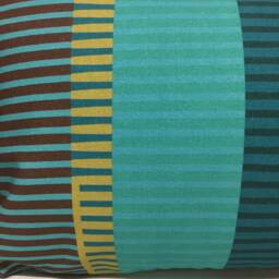 Combed Stripe Cushion - Teal, Turquoise + Olive - thumbnail 3