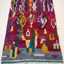 Handwoven Berber Sheep Wool Rug Multicolour Moroccan Carpet - thumbnail 3