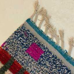 Handwoven Berber Sheep Wool Rug Multicolour Moroccan Carpet - thumbnail 4