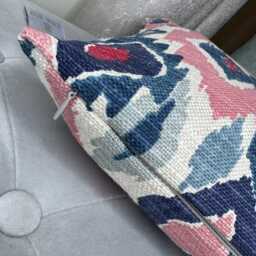 Maya Ikat Cushion Cover, John Lewis Fabric, Soft Teal/Contemporary Throw Pillow Cotton Blend -Double Sided - thumbnail 2