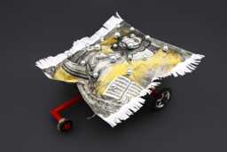 Imperial Carriage For A Byzantine Sleeping Beauty, Small Figurine Sculpture Car Tricycle, Surreal Art Home Decor, Handmade Decorative Pillow - thumbnail 1