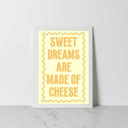 Sweet Dreams Are Made Of Cheese Kitchen Print, Prints, Colourful Wall Bold Type Food Typography Art - thumbnail 3