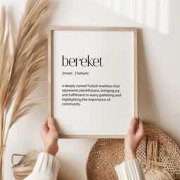 Bereket Definition Print - Turkish Word Art Abundance & Prosperity Decor Unique Home Wall Turkey Prints For Cafes & Restaurants - thumbnail 2