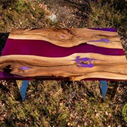 Deep Purple Resin Coffee Table With Glowing - thumbnail 3
