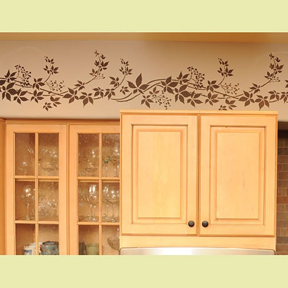 Virginia Creeper Stripe Border Stencil - Reusable For Wall Decor - image 1