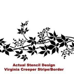 Virginia Creeper Stripe Border Stencil - Reusable For Wall Decor - thumbnail 4