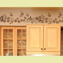 Virginia Creeper Stripe Border Stencil - Reusable For Wall Decor - thumbnail 1