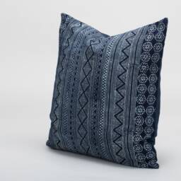 Hmong Indigo Batik Pillow Cover - 20x20 - thumbnail 2