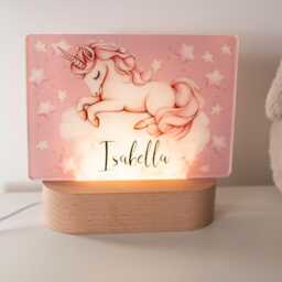 Personalised Unicorn Night Light, Custom Name Lamp, Girls Bedroom D??cor, Kids Bedside Lamp - thumbnail 2