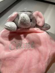 Custom Personalised Embroidered Baby Comforter, Plush Blanket, New Born Keepsake - thumbnail 2