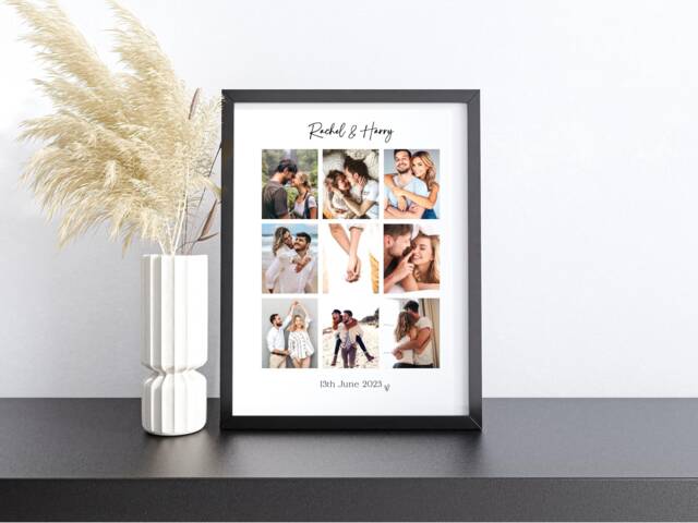 Couples Gift, Personalised Photo Collage Mr & Mrs Frame, Gift For Loving Couple, Custom Couple Valentines - image 1