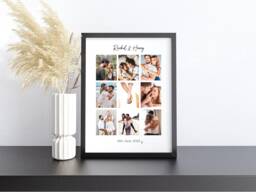 Couples Gift, Personalised Photo Collage Mr & Mrs Frame, Gift For Loving Couple, Custom Couple Valentines - thumbnail 1