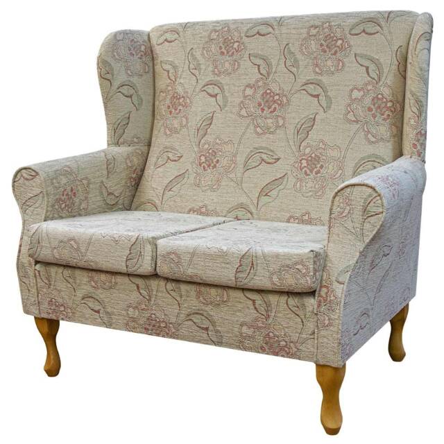 2 Seater Westoe Wingback Armchair Sofa in A Maida Vale Floral Rose Fabric Sr14604 - image 1