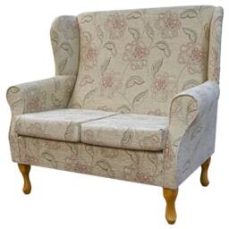 2 Seater Westoe Wingback Armchair Sofa in A Maida Vale Floral Rose Fabric Sr14604