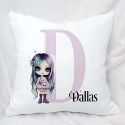 Personalised Zombie Girl Alphabet Cushion, Ideal Gift For Kids Bedroom Or Nursery - thumbnail 2