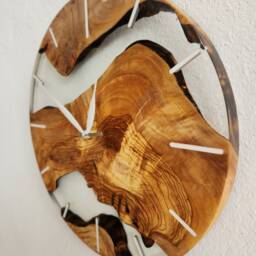 Olive Wood Wall Clock Live Edge Rustic Art - thumbnail 3