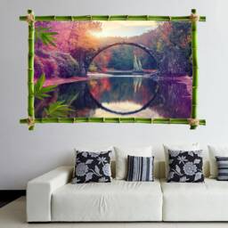 Autumn Bridge Nature Wall Decal Sticker Mural Poster Print Art Home Office Decor Hk31 - thumbnail 2