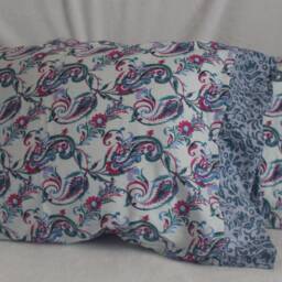 Handmade Blue Cotton Bed Pillow Cases - 2 - thumbnail 3