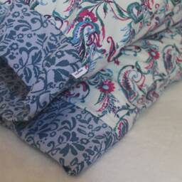Handmade Blue Cotton Bed Pillow Cases - 2 - thumbnail 2