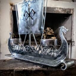 Drakkar Viking Ship Candleholder Sword Axe Norse Father Day Gift Nordic Odin Decor - thumbnail 4