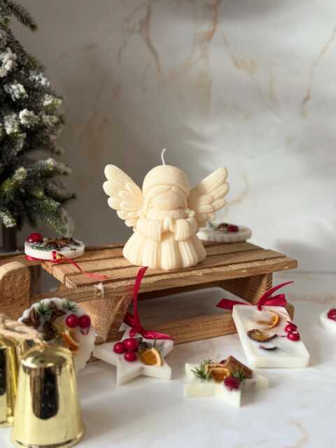 Handmade Angel Christmas Candle Soy Wax Holiday Decor - image 1