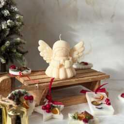 Handmade Angel Christmas Candle Soy Wax Holiday Decor - thumbnail 4