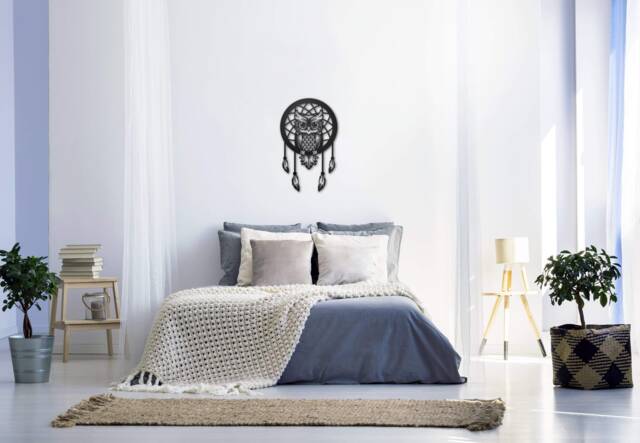 Dreamcatcher Owl Metal Wall Art - image 1