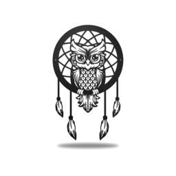 Dreamcatcher Owl Metal Wall Art - thumbnail 2
