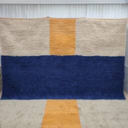 Handwoven Berber Sheep Wool Rug, Abstract Beni Ourain Moroccan Carpet, Boho Home Decor - thumbnail 2