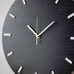 Black Oak Veneer Wall Clock Modern Scandinavian Design - 15.7 - thumbnail 2