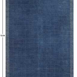 Handmade Indigo Dabu Printed Cotton Rug - Indian Hallway Runner - thumbnail 2