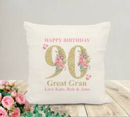90Th Birthday Cushion Personalized Keepsake Gift
