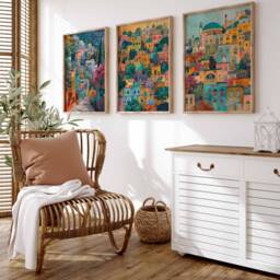 Set Of 3 Tehran Posters, Iranian Travel Prints, Art, Islamic Wall Decor, Muslim Gift, Gift - thumbnail 3