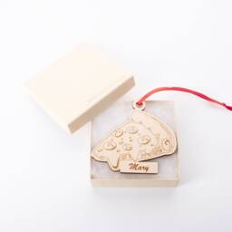 Pizza Ornament Personalized, Custom Christmas Wood Ornament, Kids Food Lovers Gift, Laser Cut Engraved Name Holiday Gifts - thumbnail 2