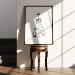 Boxer Dog Wall Art - Drawing, Lovers Gift, Drawing, Poster, Print, Pet Portrait, Customisable Colour - thumbnail 2
