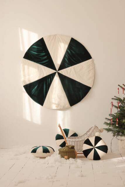 "Patchwork Round Mat ""Green Candy" - image 1