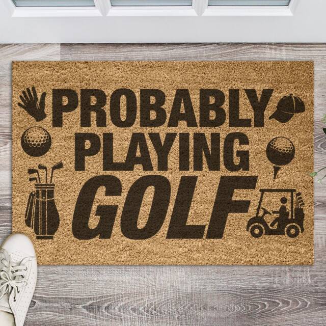 Probably... Playing Golf Indoor Door Mat - 60x40cm