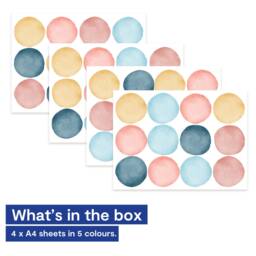 Pastel Watercolour Polka Dot Wall Decal - Rainbow Fabric Peel & Stick Sticker Set For Kids Rooms & Nursery - thumbnail 4